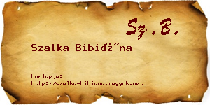 Szalka Bibiána névjegykártya